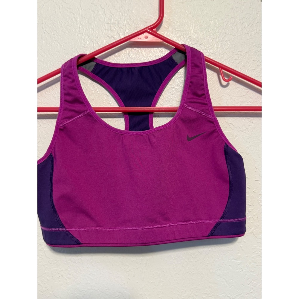 Nike Pro Dri-FIT Racerback Sports Bra Magenta Purple 419413-521 Womens Large